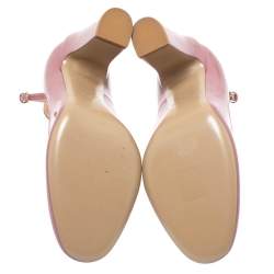 Pre Owned Valentino Pink Patent Leather Tango Pumps Size 38.5