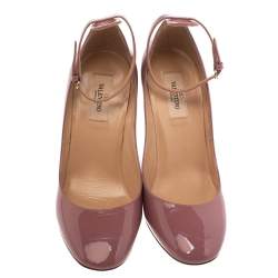 Pre Owned Valentino Pink Patent Leather Tango Pumps Size 38.5