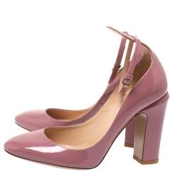 Pre Owned Valentino Pink Patent Leather Tango Pumps Size 38.5