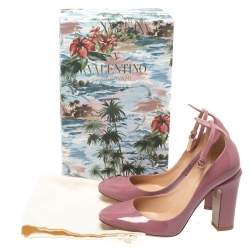 Pre Owned Valentino Pink Patent Leather Tango Pumps Size 38.5