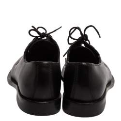 Pre Owned Valentino Black Leather Lace Oxfords Size 36