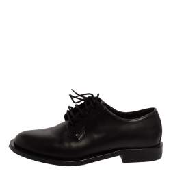 Pre Owned Valentino Black Leather Lace Oxfords Size 36