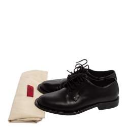 Pre Owned Valentino Black Leather Lace Oxfords Size 36
