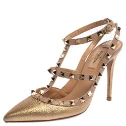 gold valentino shoes