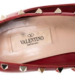مملوكة مسبقًا Valentino Red Leather D'Orsay Rockstud Pumps Size 40