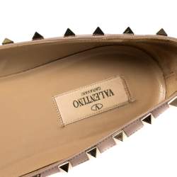 Pre Owned Valentino Pink Patent Leather Rockstud Ballet Flats Size 40