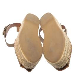 Pre Owned حذاء إسبادريلز فالنتينو سيور كاحل زخرفة جلد وسويدى بيج مقاس 38