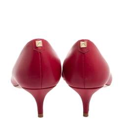 مملوكة مسبقًا حذاء كعب عالي فالنتينو مرصع روكستد و كعب كيتن أحمر مقاس 38