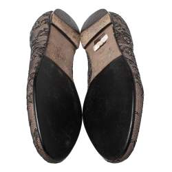 Pre Owned Valentino Black Glitter Lace Smoking Slippers Size 39