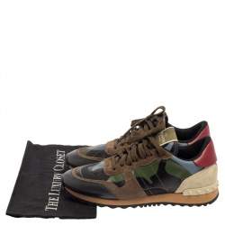 Valentino Camouflage Suede And Rockrunner Low Top Sneakers Size 40