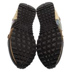 Valentino Camouflage Suede And Rockrunner Low Top Sneakers Size 40