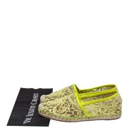 Valentino Yellow Lace Espadrille Flats Size 36