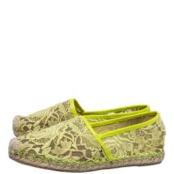 Valentino Yellow Lace Espadrille Flats Size 36