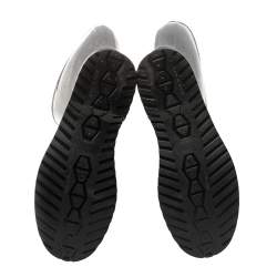 Pre Owned Valentino Black/Beige Lace Print Rubber Rain Boots Size 36