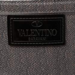 Pre Owned Valentino Black/Beige Lace Print Rubber Rain Boots Size 36