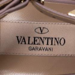 Pre Owned Valentino Pink Patent Leather Rockstud Ankle Strap Sandals Size 39