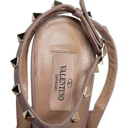 Pre Owned صندل فالنتينو جلد بيج/أخضر مزرق مرصع روكستد مقدمة مدببة سير كاحل مقاس 41