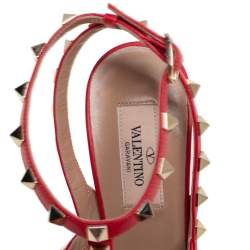 Pre Owned Valentino Red Leather Rockstud Pumps Size 38