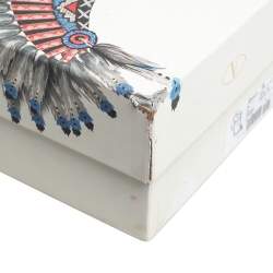 Pre Owned Valentino Green Leather Rolling Rockstud Ankle Strap Ballet Flats Size 36.5