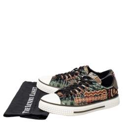 Valentino Multicolor Canvas And Rubber Cap Toe Embellished Low Top Sneakers Size 38