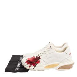 Pre Owned Valentino x Undercover White Leather Chain Rose Print Bounce Sneakers Size 39