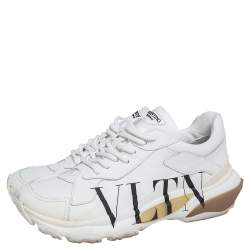 Pre Owned Valentino White Leather VLTN Bounce Sneakers Size 40