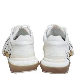 Pre Owned Valentino White Leather VLTN Bounce Sneakers Size 40