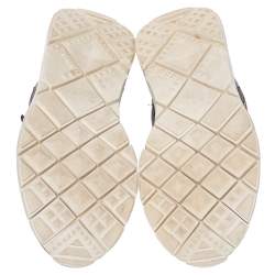 Pre Owned Valentino Black Mesh And Leather VLTN Heroes Velcro Strap Sneakers Size 39