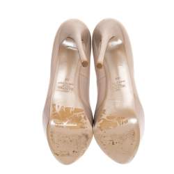 Valentino Beige Leather Platform Pumps Size 40
