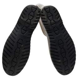 Pre Owned حذاء بوت مطر فالنتينو مطاط مطبوع دانتيل رصاصي مقاس 39