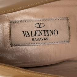 Valentino Beige Patent Leather Platform Pumps Size 39.5