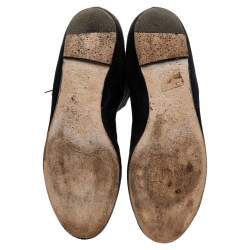 Pre Owned Valentino Black Suede Over the Knee Boots Size 38.5