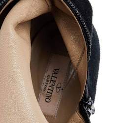 Pre Owned Valentino Black Suede Over the Knee Boots Size 38.5