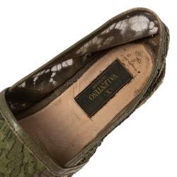 Valentino Green Lace Espadrille Flats Size 37