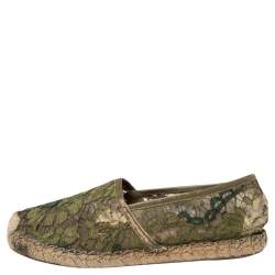 Valentino Green Lace Espadrille Flats Size 37