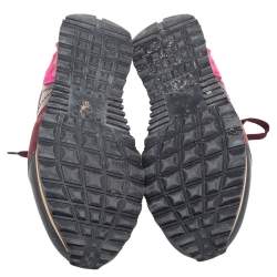 Valentino Multicolor Suede, Camouflage Leather and Canvas Rockrunner Sneakers Size 40