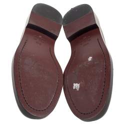 Pre Owned Valentino Dark Brown Leather Roman Stud Loafers Size 39.5