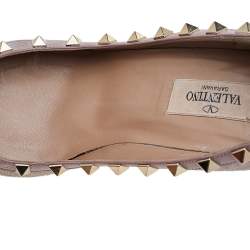 Pre Owned Valentino Blush Pink Suede Rockstud Pointed Toe Pumps Size 37