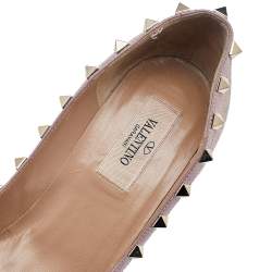 Pre Owned Valentino Blush Pink Suede Rockstud Pointed Toe Pumps Size 37