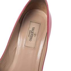 Pre Owned Valentino Pink Patent Leather Platform Pumps Size 37.5