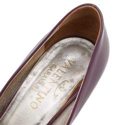 Valentino Purple Patent Leather Open Toe Wedge Pumps Size 40
