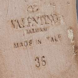 Pre Owned Valentino Black Patent Leather Ankle Strap Ballet Flats Size 36