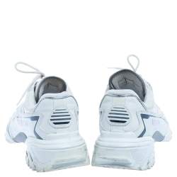 Pre Owned Valentino White Leather And Fabric Climbers Vlogo Sneakers Size 37.5