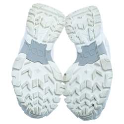 Pre Owned Valentino White Leather And Fabric Climbers Vlogo Sneakers Size 37.5