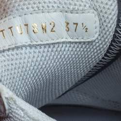 Pre Owned Valentino White Leather And Fabric Climbers Vlogo Sneakers Size 37.5