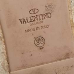 Pre Owned Valentino Tri-Color Lace Flat Espadrilles Size 36