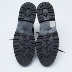 Pre Owned Valentino Black Leather Rockstud Ankle Length Boots Size 36