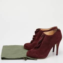 Valentino Red Suede Ankle Booties Size 38.5