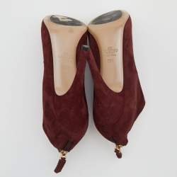 Valentino Red Suede Ankle Booties Size 38.5