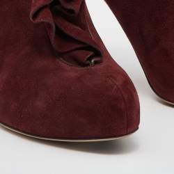 Valentino Red Suede Ankle Booties Size 38.5